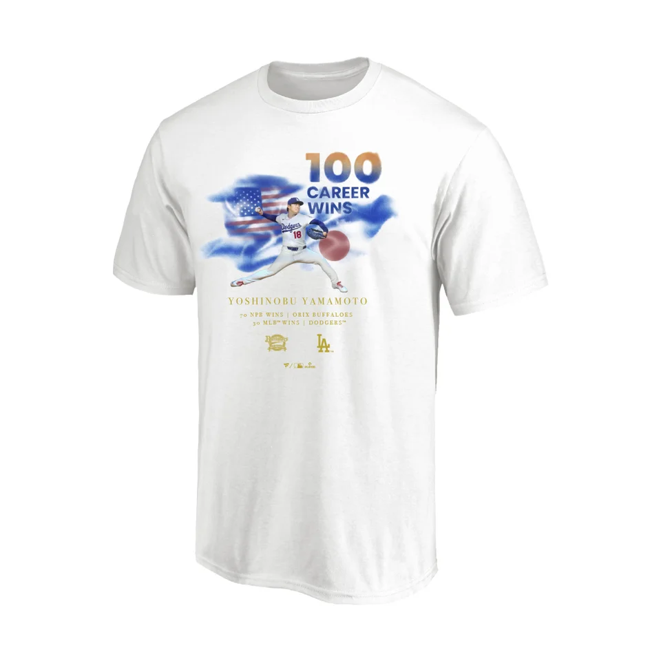 Fanatics ロサンゼルス・ドジャース 山本由伸 日米通算100勝達成記念 Tシャツ【受注商品】2026年8月5日まで