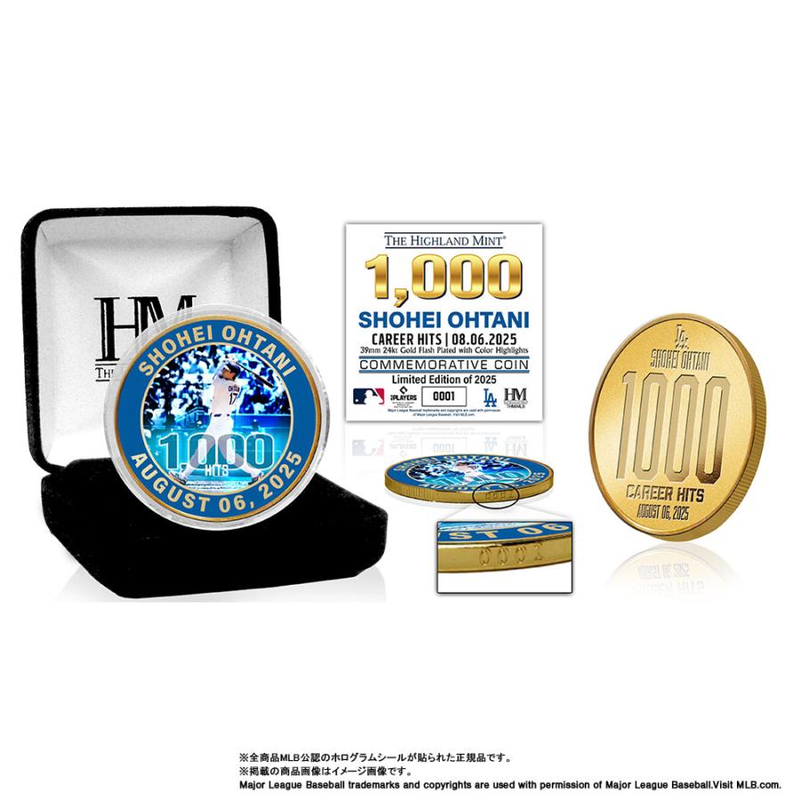 ドジャース 大谷翔平 MLB 通算 1000本安打達成記念 ゴールドコイン
