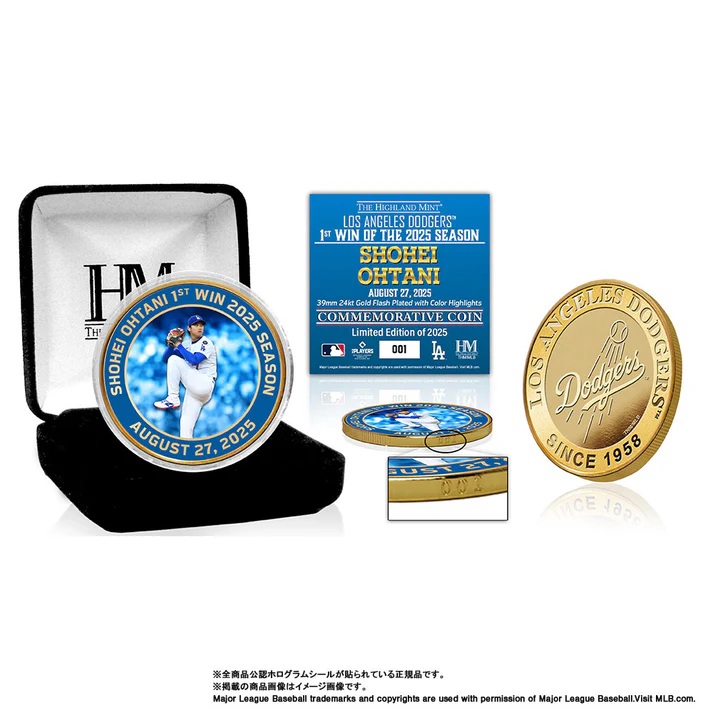 ドジャース 大谷翔平 2025公式戦 初勝利記念 ゴールドコイン